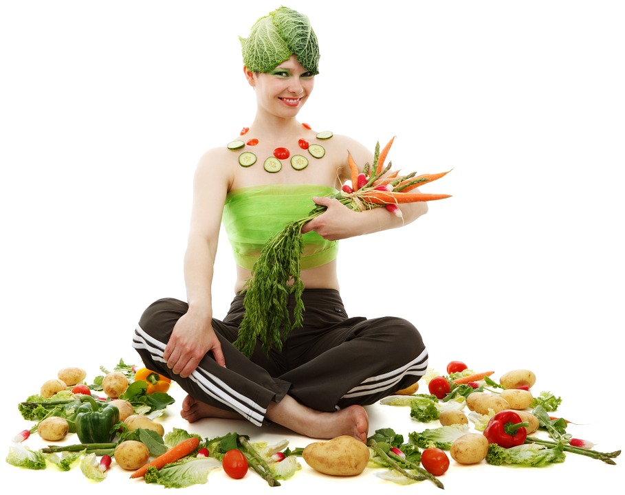 diet safely woman with vegetables