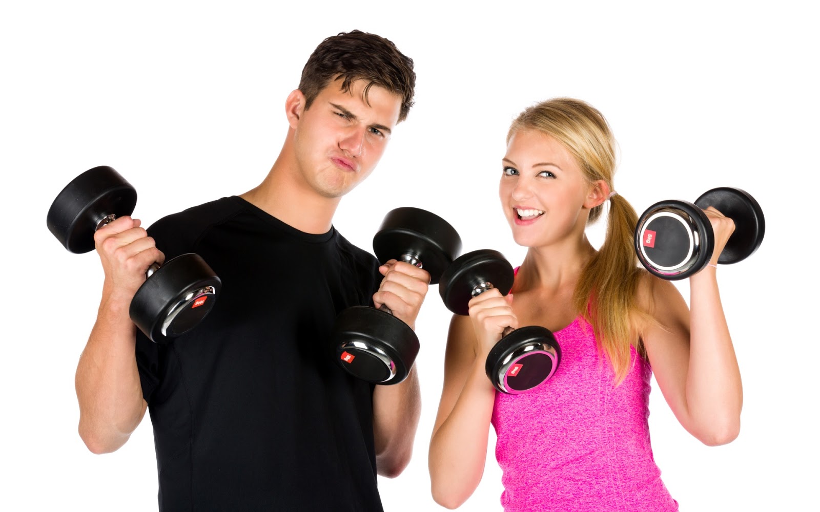 Married Couples lifting dumbbells together